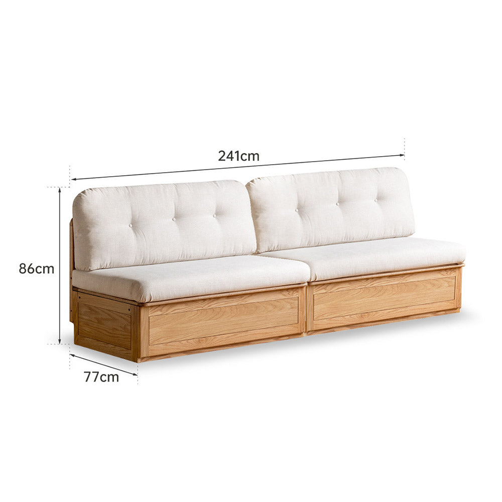 Arezzo Natural Solid Oak Storage Sofa