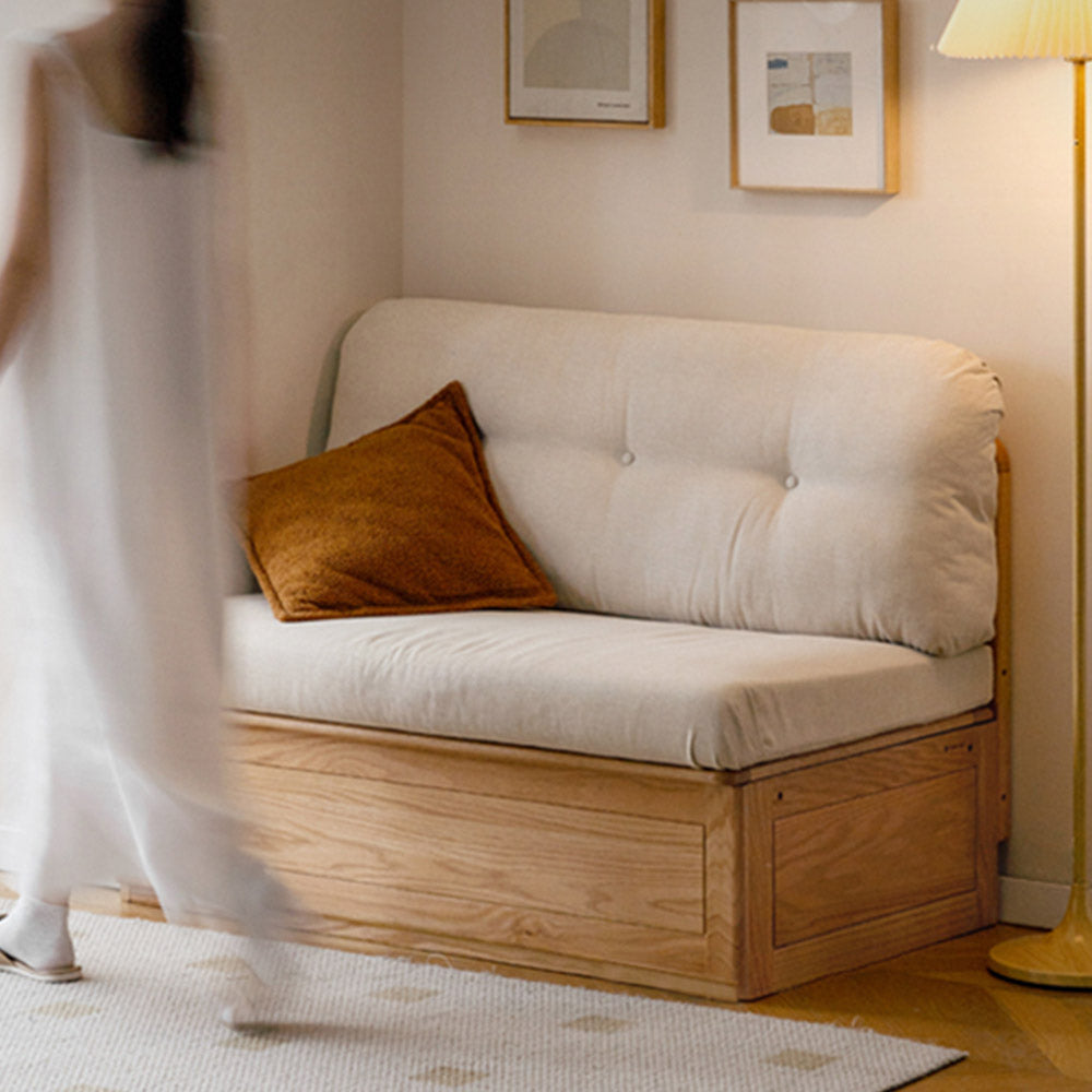 Arezzo Natural Solid Oak Storage Sofa