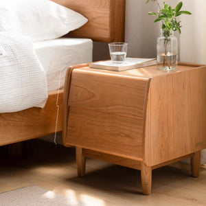 Arklow Natural Solid Cherry Bedside Table - Oak Furniture Store