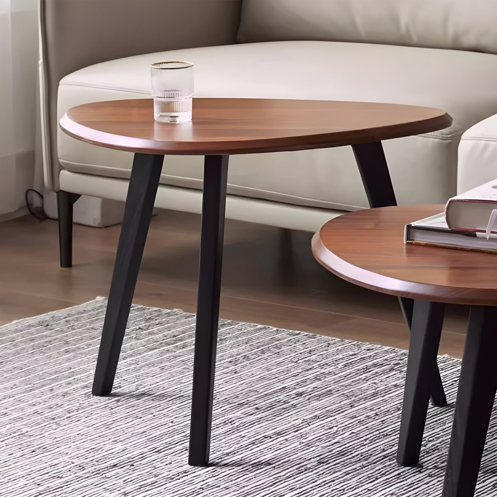 Augusta Solid Walnut Coffee Table Set | nesting wood coffee table for NZ living room |Oak Furniture Store