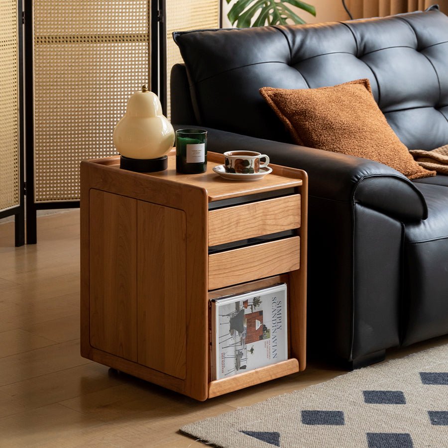 Auty Solid Wood Movable Small Side Table | Oak Furniture Store