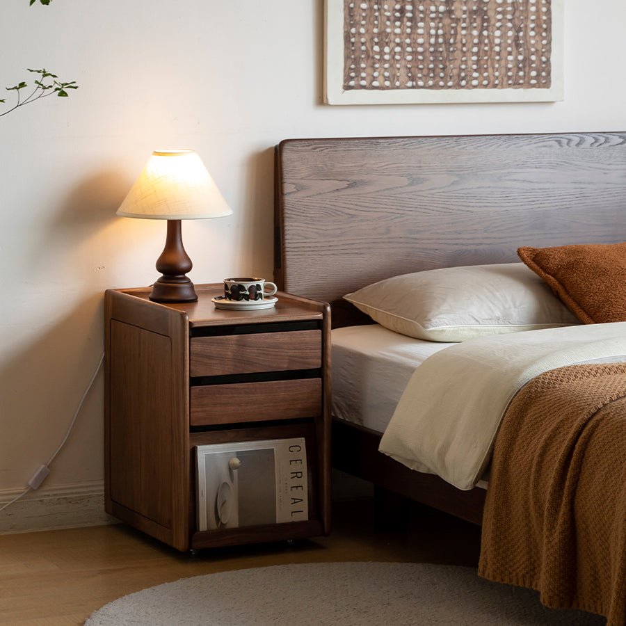 Auty Solid Wood Movable Small Side Table | Oak Furniture Store