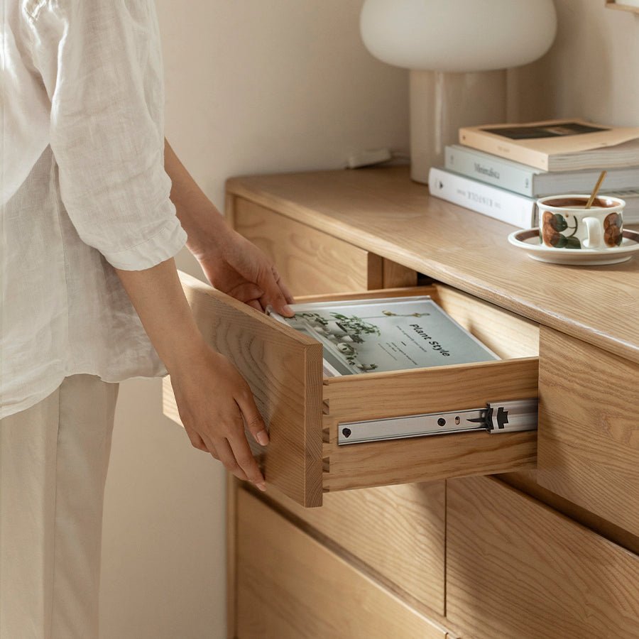 Auzers Solid Ash 3+4 Chest of Drawers | Oak Furniture Store