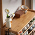 Avola Natural Solid Rubber Wood Shoe Rack with Hooks
