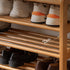 Avola Natural Solid Rubber Wood Shoe Rack with Hooks