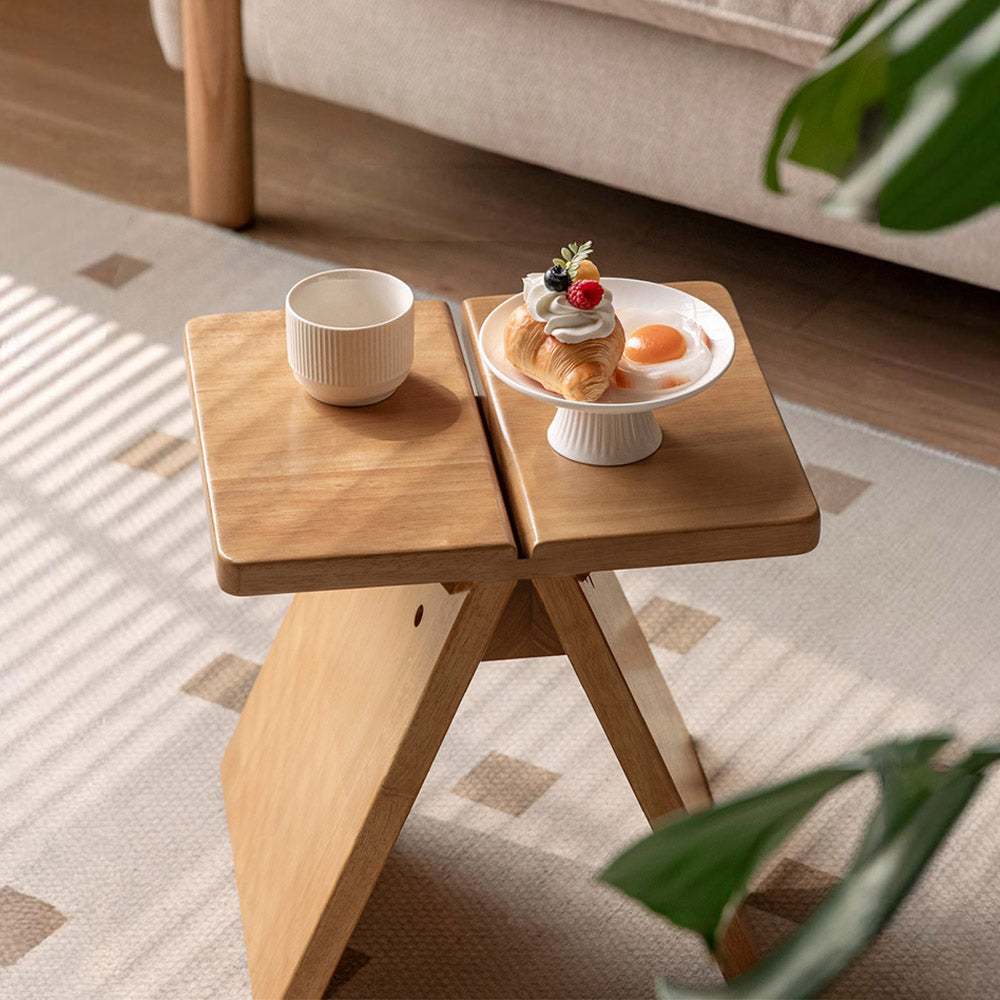 Avola Natural Solid Rubber Wood Shoe Stool