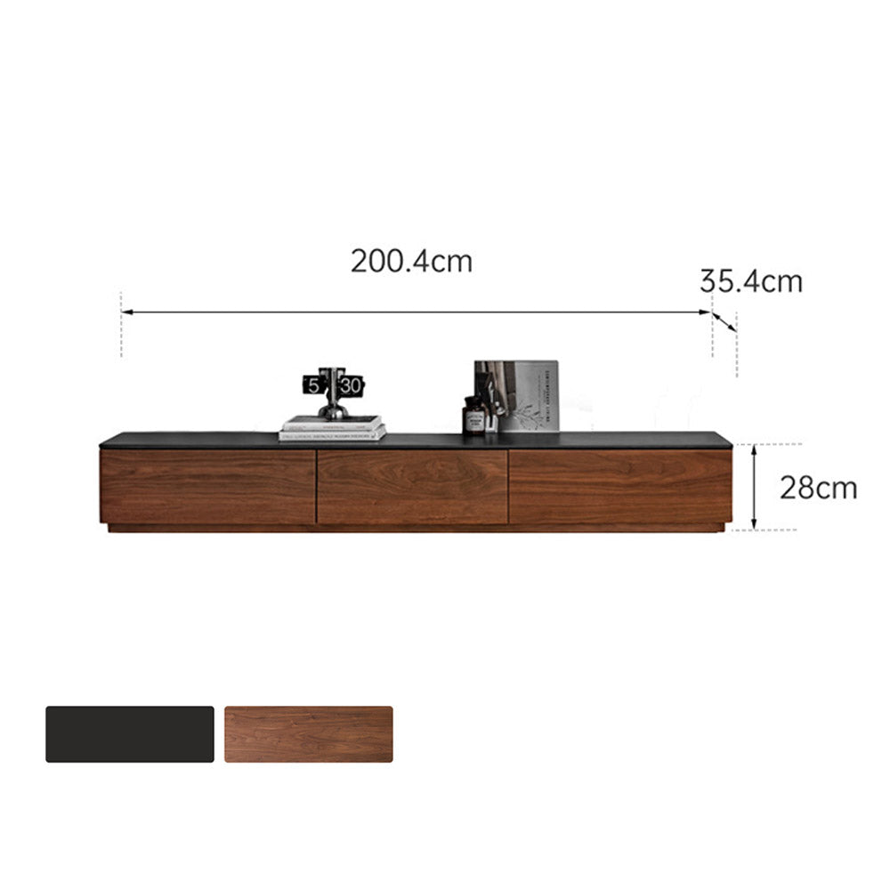 Bailey Natural Solid Walnut Floor Standing Entertainment Unit with Ceramic Top