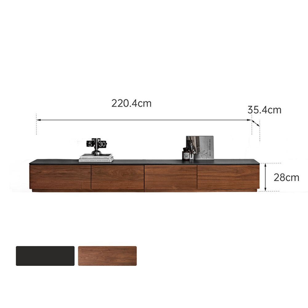 Bailey Natural Solid Walnut Floor Standing Entertainment Unit with Ceramic Top