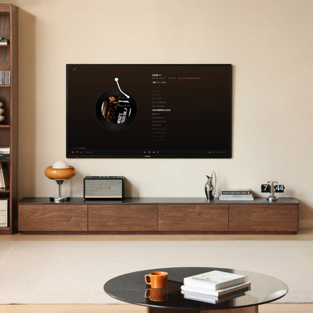 Bailey Natural Solid Walnut Floor Standing Entertainment Unit with Ceramic Top