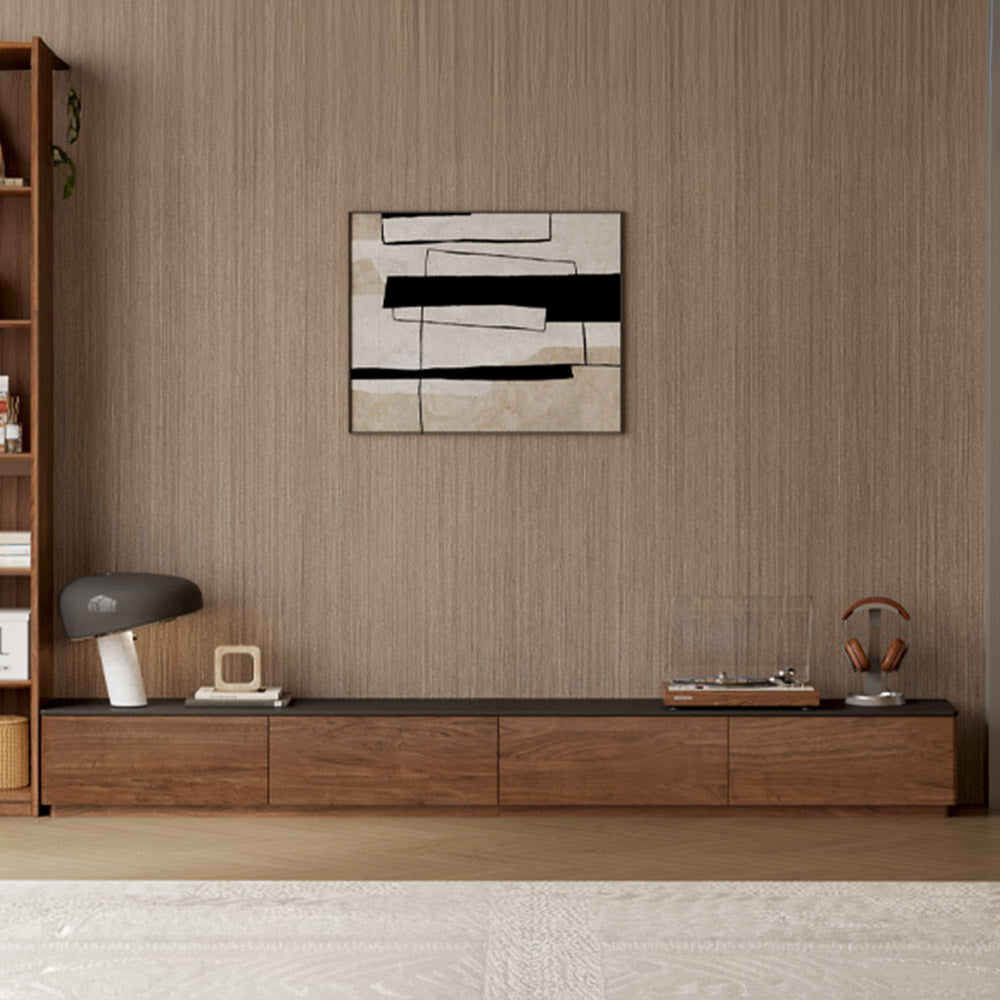 Bailey Natural Solid Walnut Floor Standing Entertainment Unit with Ceramic Top