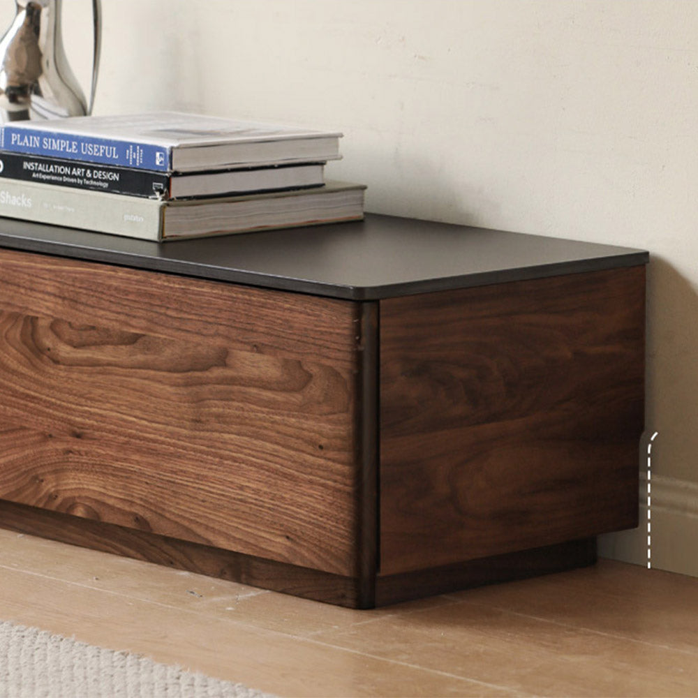 Bailey Natural Solid Walnut Floor Standing Entertainment Unit with Ceramic Top