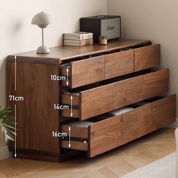 Baileys Solid Walnut Chest of Drawers - Oak Furniture Store