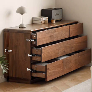 Baileys Solid Walnut Chest of Drawers - Oak Furniture Store