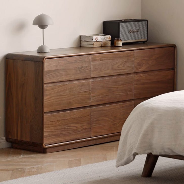 Baileys Solid Walnut Chest of Drawers - Oak Furniture Store