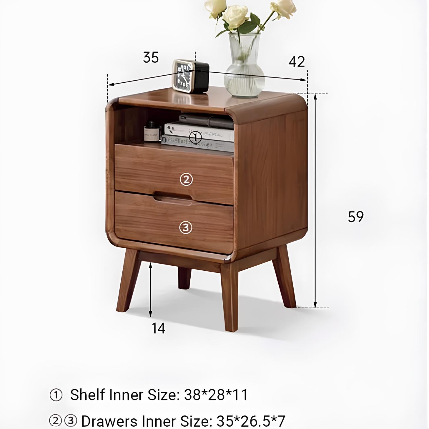 Baileys Solid Walnut Bedside Table