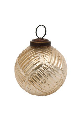 Basket Weave Glass Bauble F3030225