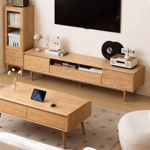 Berg Natural Solid Oak Entertainment Unit - Oak Furniture Store & Sofas