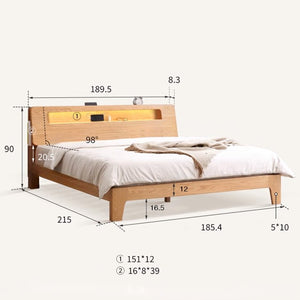 Bervas Natural Solid Oak Bed Frame - Oak Furniture Store & Sofas