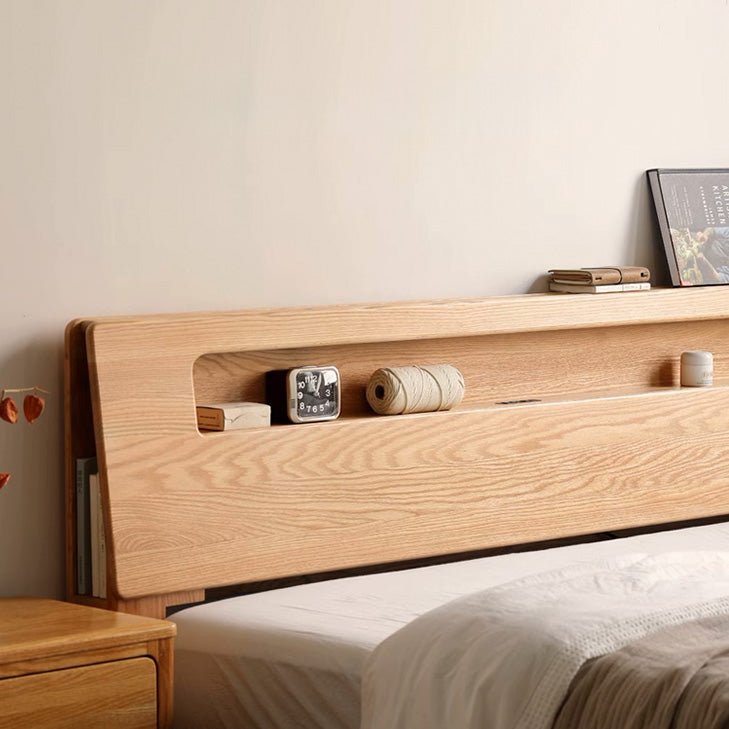 Bervas Natural Solid Oak Bed Frame - Oak Furniture Store