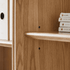 Beverley Natural Solid Ash Display Bookcase with glass doors for books, décor, and home storage
