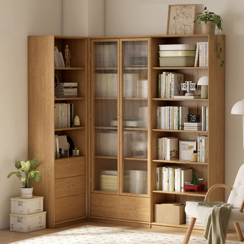 Beverley Natural Solid Ash Display Bookcase – Oak Furniture Store Australia
