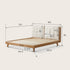 Bliecos Natural Solid Oak Cushion Back Bed Frame