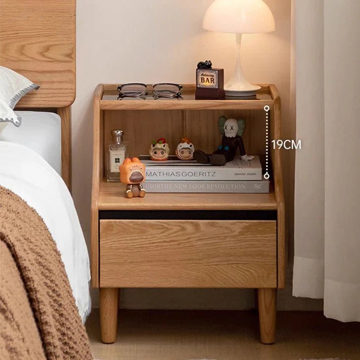 Bogen Natural Solid Oak Bedside Table | Oak Furniture Store