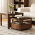 Boise Natural Solid Walnut Coffee Table Set with Ceramic Top