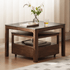 Boise Natural Solid Walnut Coffee Table Set with Ceramic Top