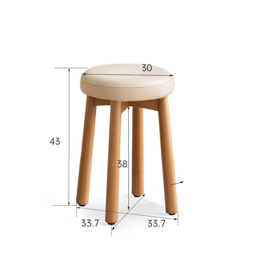Borna Natural Solid Rubber Wood Dressing Stool | Oak Furniture Store