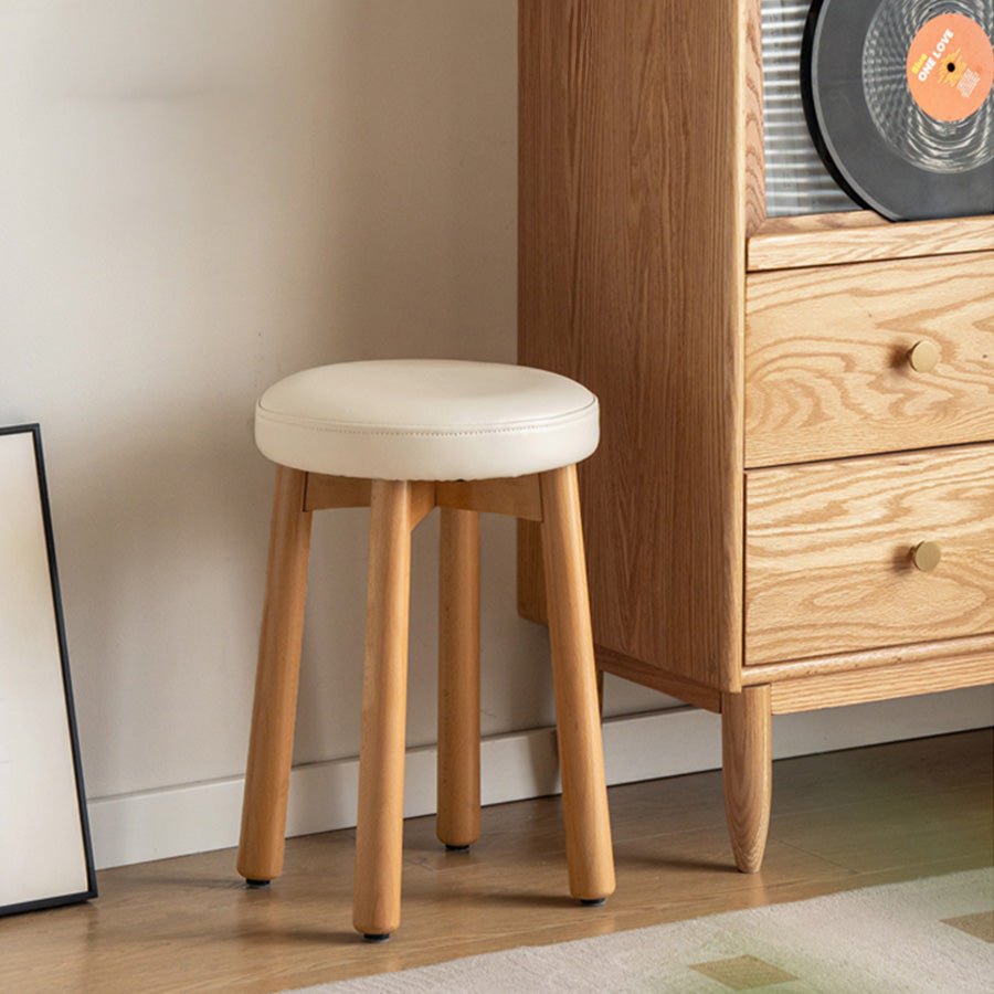 Borna Natural Solid Rubber Wood Dressing Stool | Oak Furniture Store