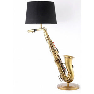 Brass Saxophone Statement Lamp With Black Shade RTK1280 - Oak Furniture Store