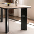 Bremen Charcoal Solid Oak Dining Table with Travertine Top