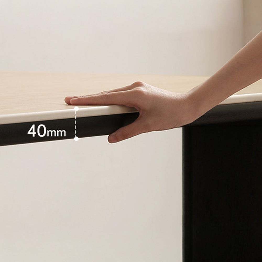 Bremen Charcoal Solid Oak Dining Table with Travertine Top