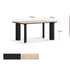 Bremen Charcoal Solid Oak Dining Table with Travertine Top