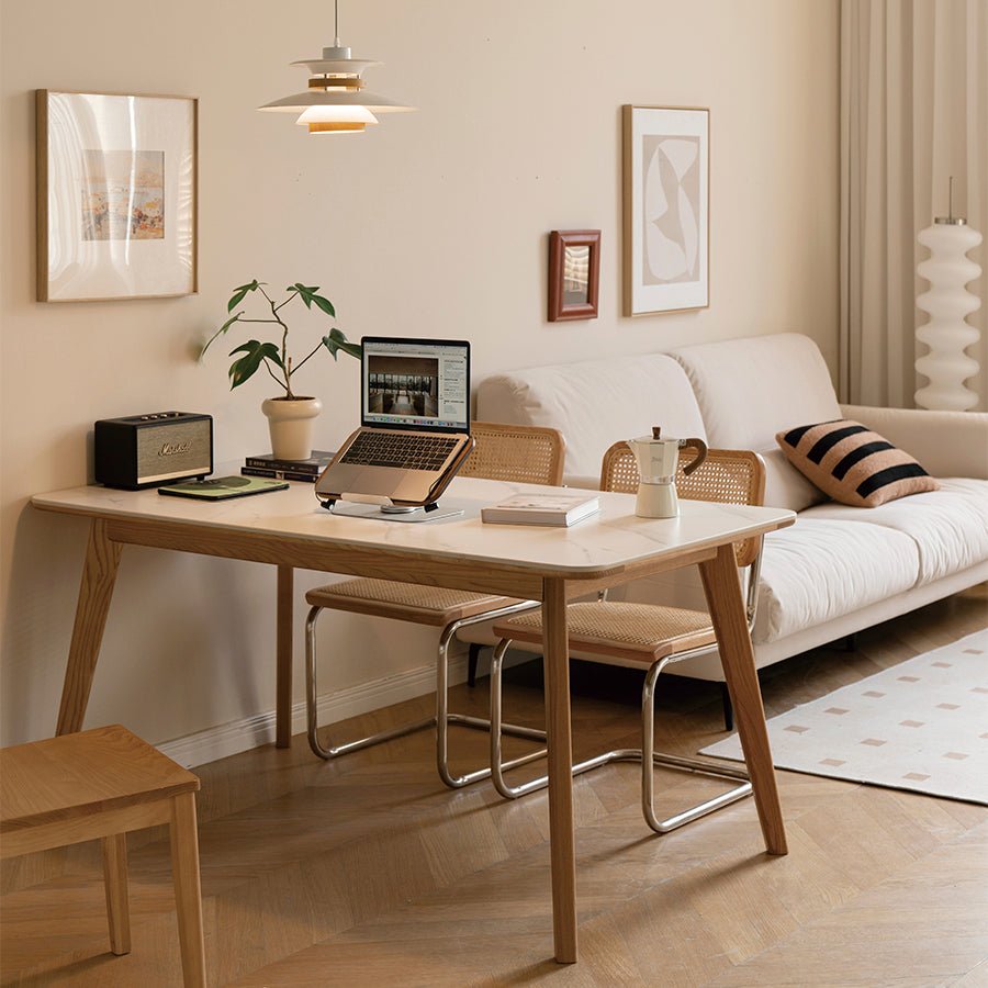 Bremen Natural Solid Ash Dining Table with Ceramic Top | Oak Furniture Store