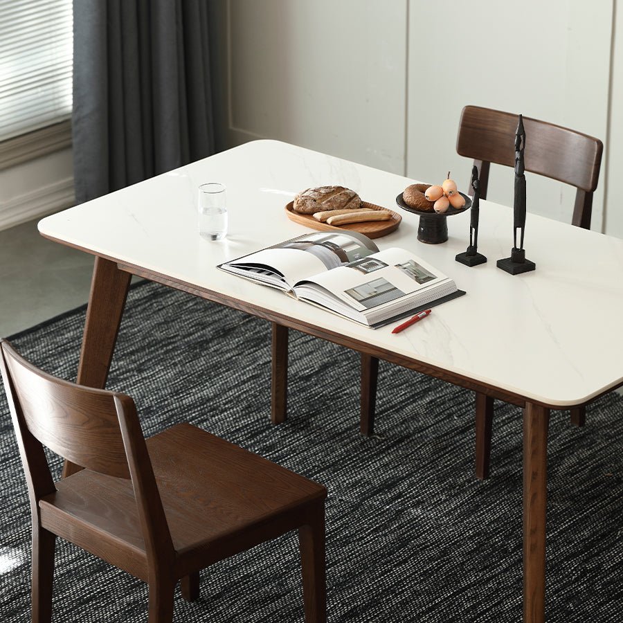 Bremen Natural Solid Ash Dining Table with Ceramic Top | Oak Furniture Store