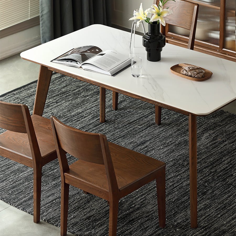 Bremen Natural Solid Ash Dining Table with Ceramic Top | Oak Furniture Store