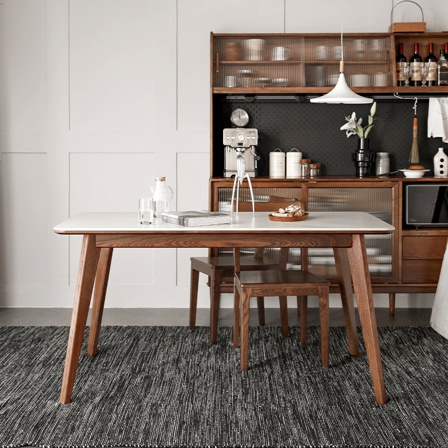 Bremen Natural Solid Ash Dining Table with Ceramic Top | Oak Furniture Store