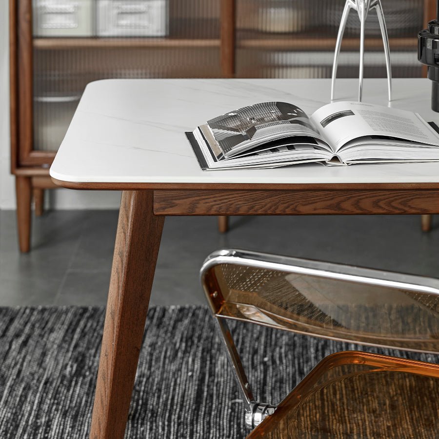 Bremen Natural Solid Ash Dining Table with Ceramic Top | Oak Furniture Store