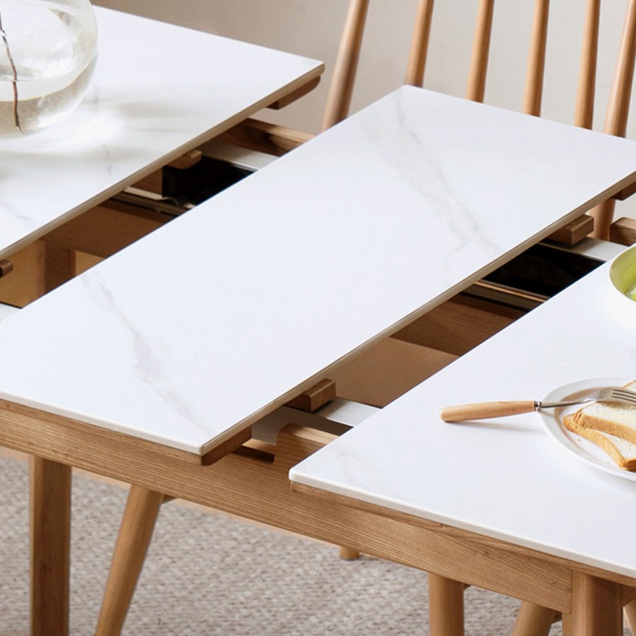 Bremen Natural Solid Oak Extending Dining Table with Ceramic Top