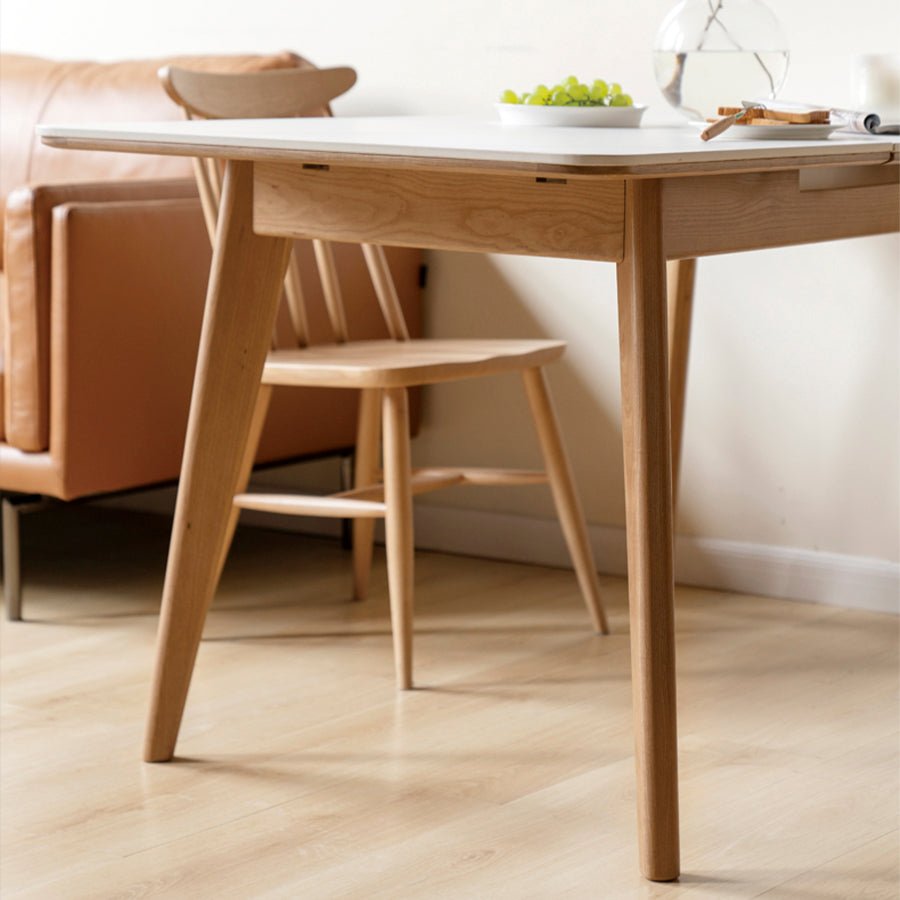 Bremen Natural Solid Oak Extending Dining Table with Ceramic Top