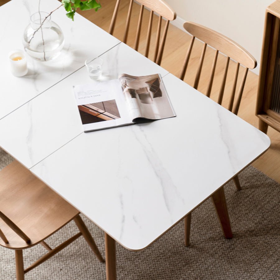 Bremen Natural Solid Oak Extending Dining Table with Ceramic Top