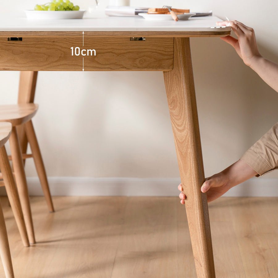 Bremen Natural Solid Oak Extending Dining Table with Ceramic Top