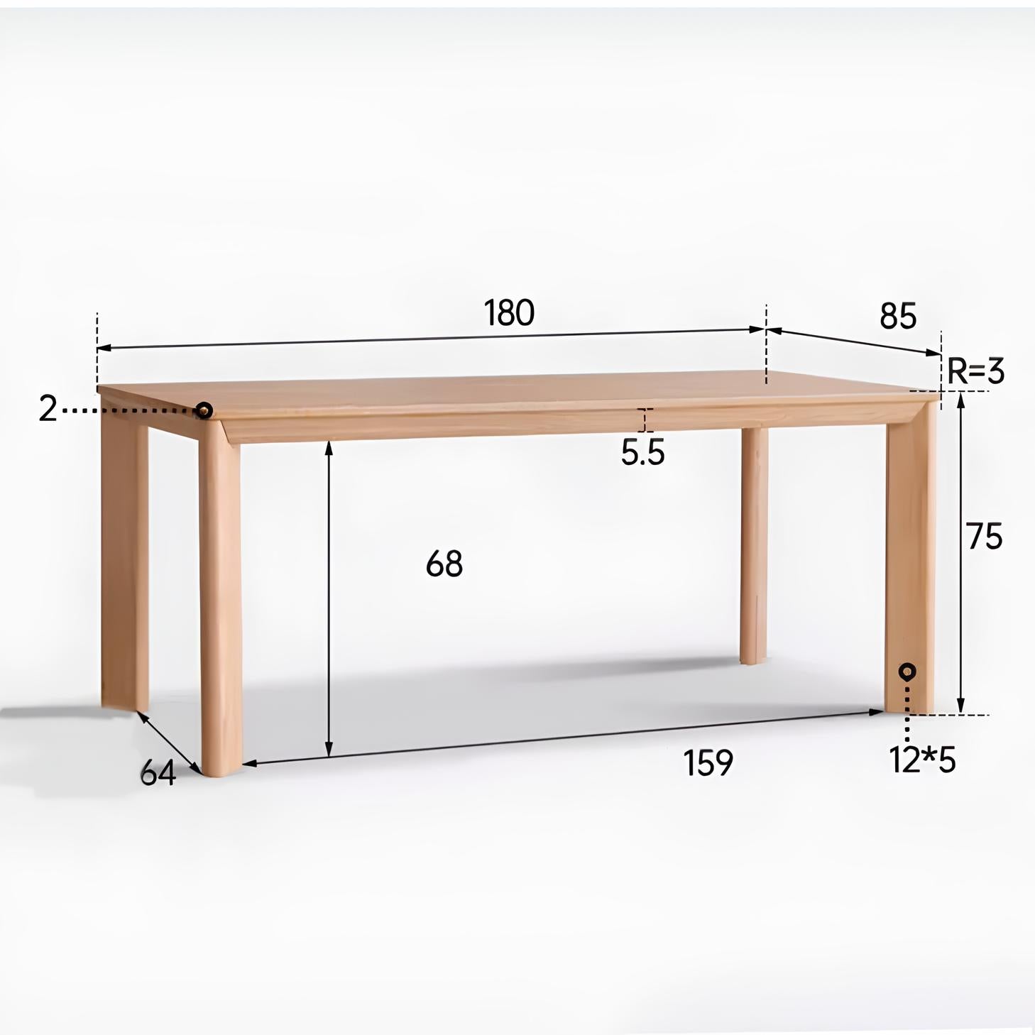 Bremen Natural Solid Oak Large Dining Table