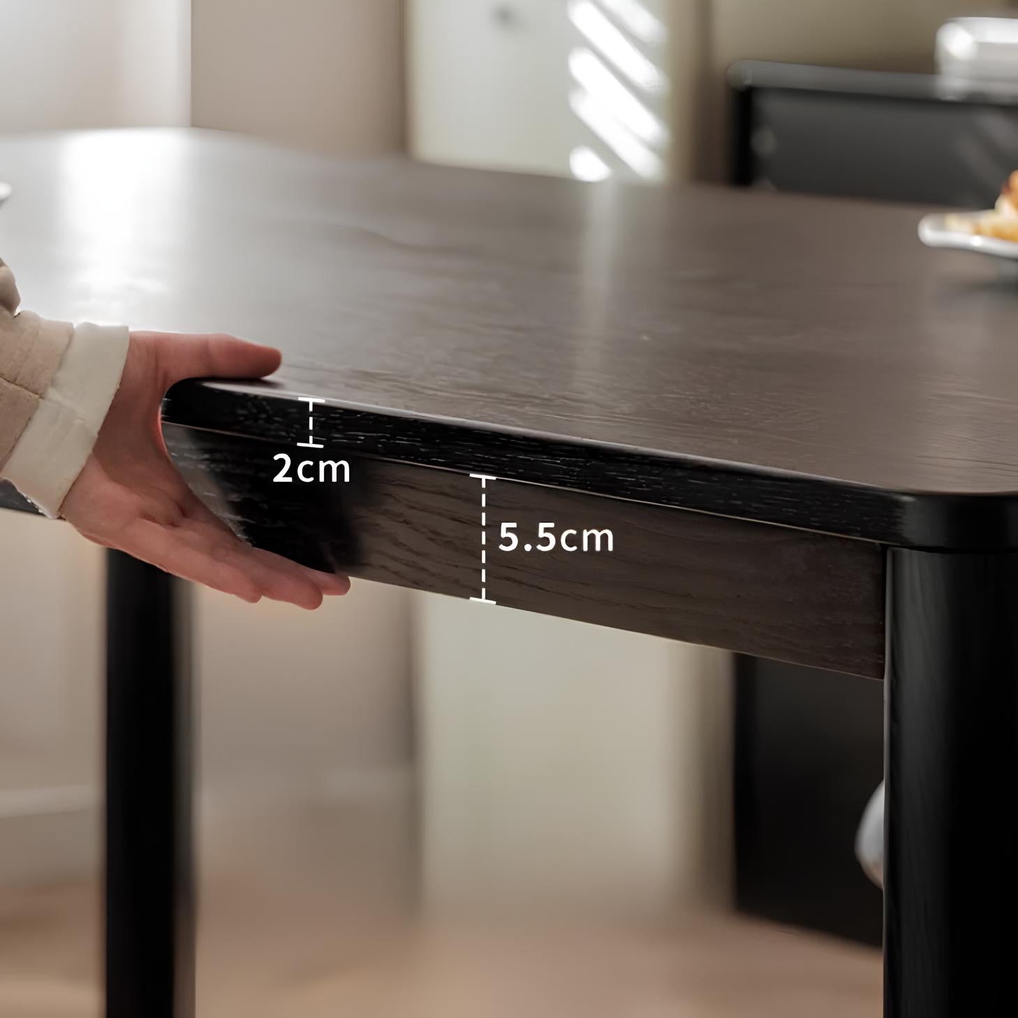 Bremen Solid Oak Dining Table in Charcoal Finish