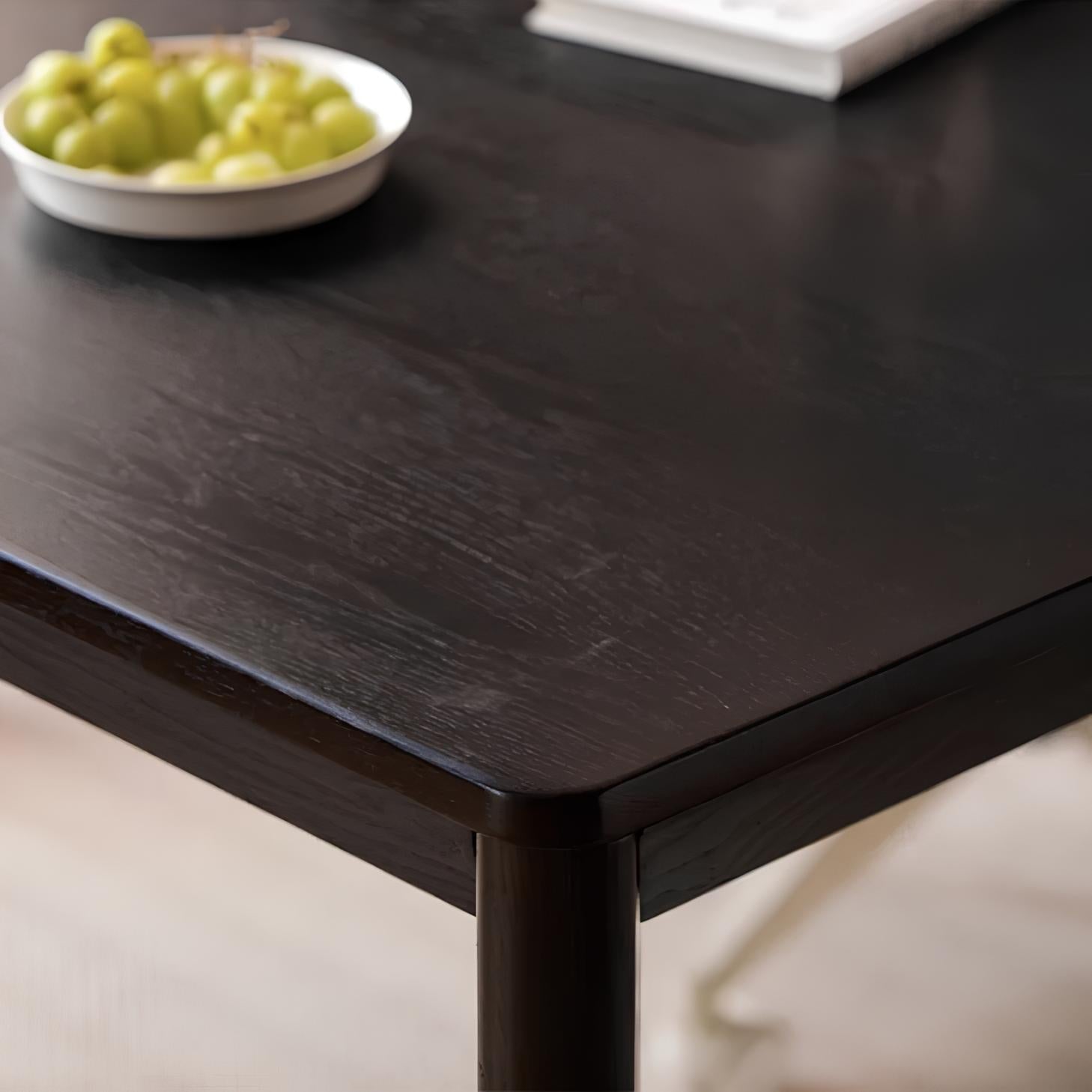 Bremen Solid Oak Dining Table in Charcoal Finish