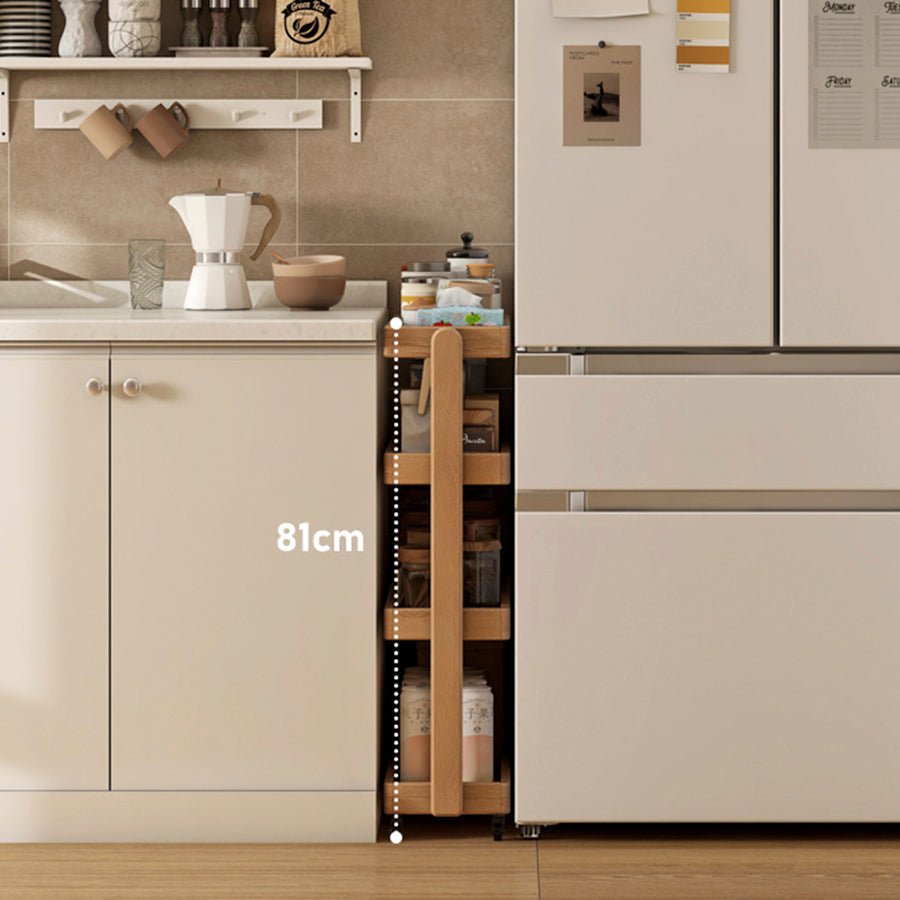 Brilon Natural Solid Oak Storage Shelf with Caster Wheels | Oak Furniture Store