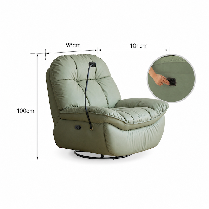 Casina Silicone Leather Recliner Sofa