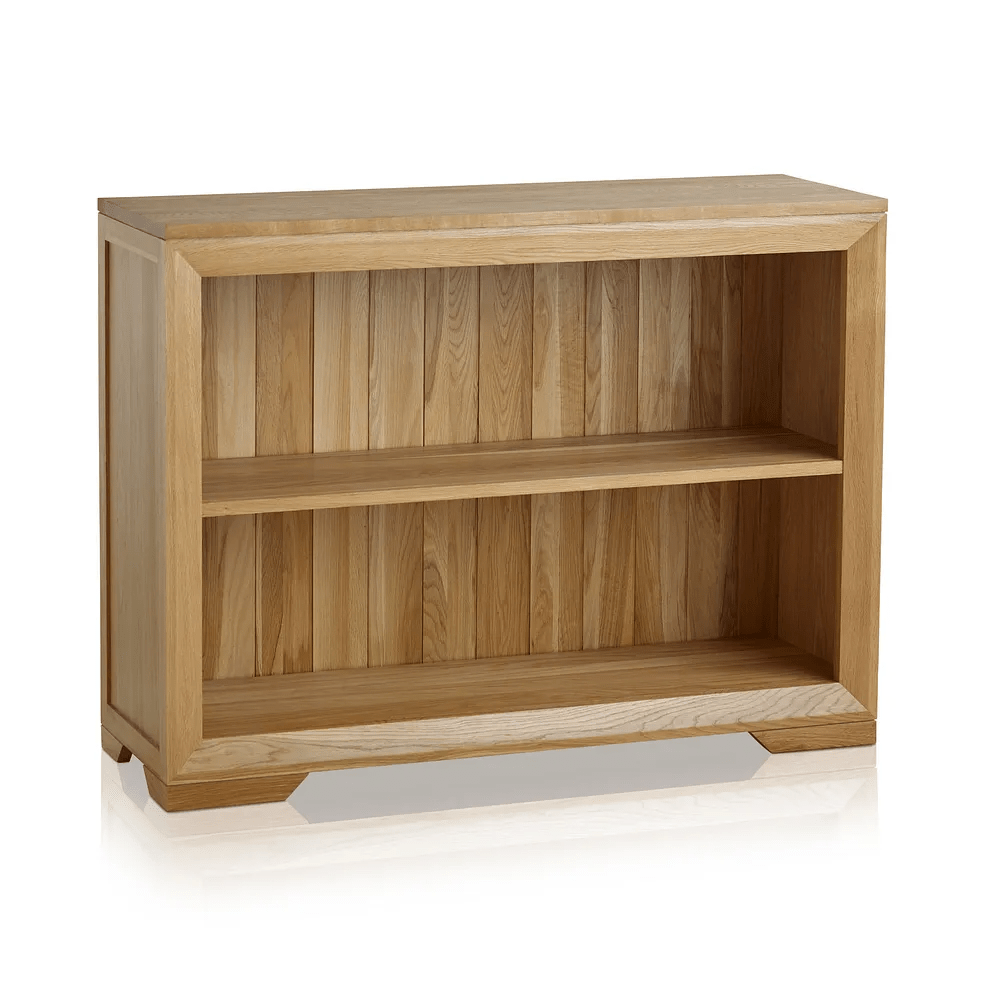 Chamfer Natural Solid Oak Small Bookcase - Oak Furniture Store
